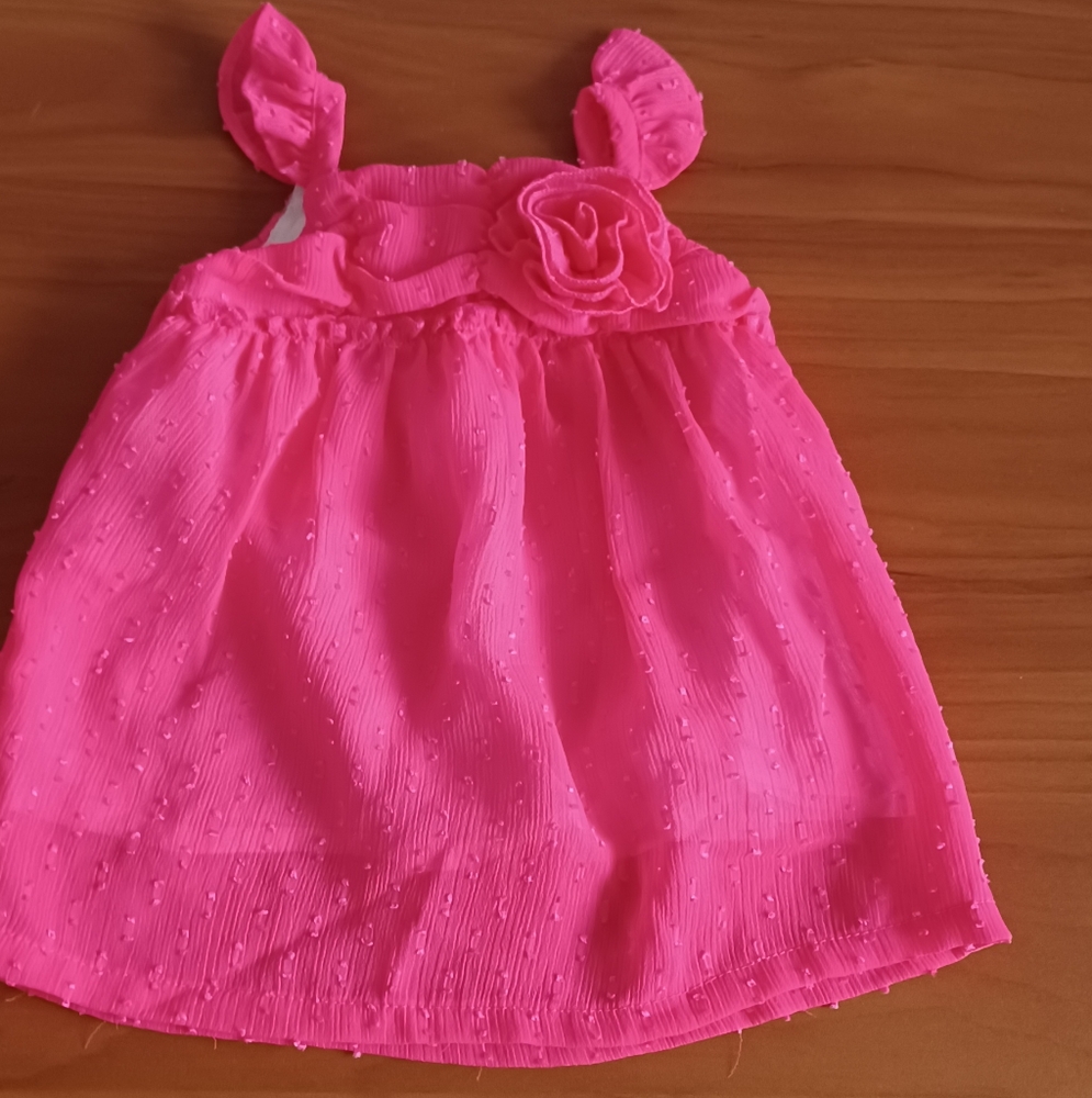 0-3 month baby girl dress hot pink